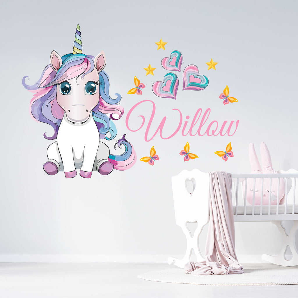 Custom Cute Baby Unicorn Wall Stickers