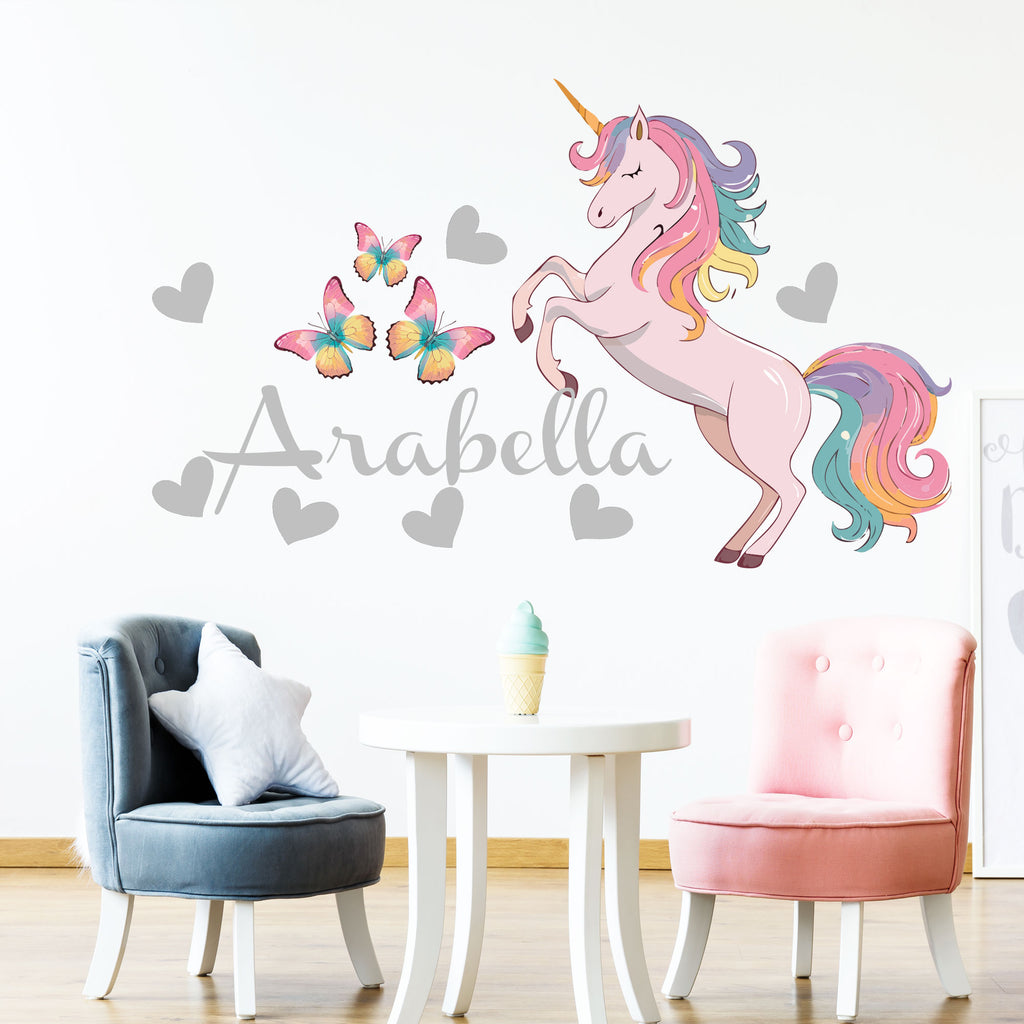 Personalised Unicorn Rainbow Wall Decals