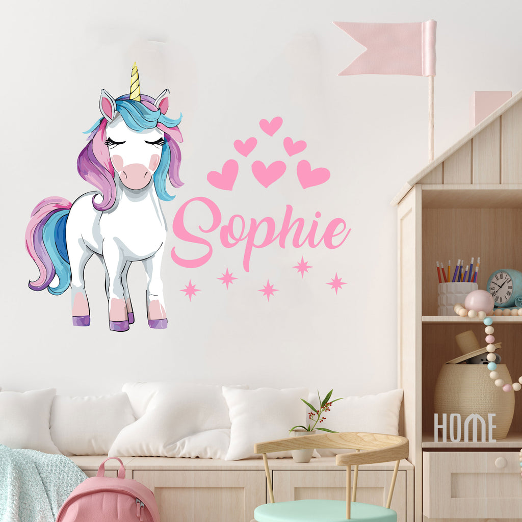 Custom Princess Unicorn Wall Stickers 